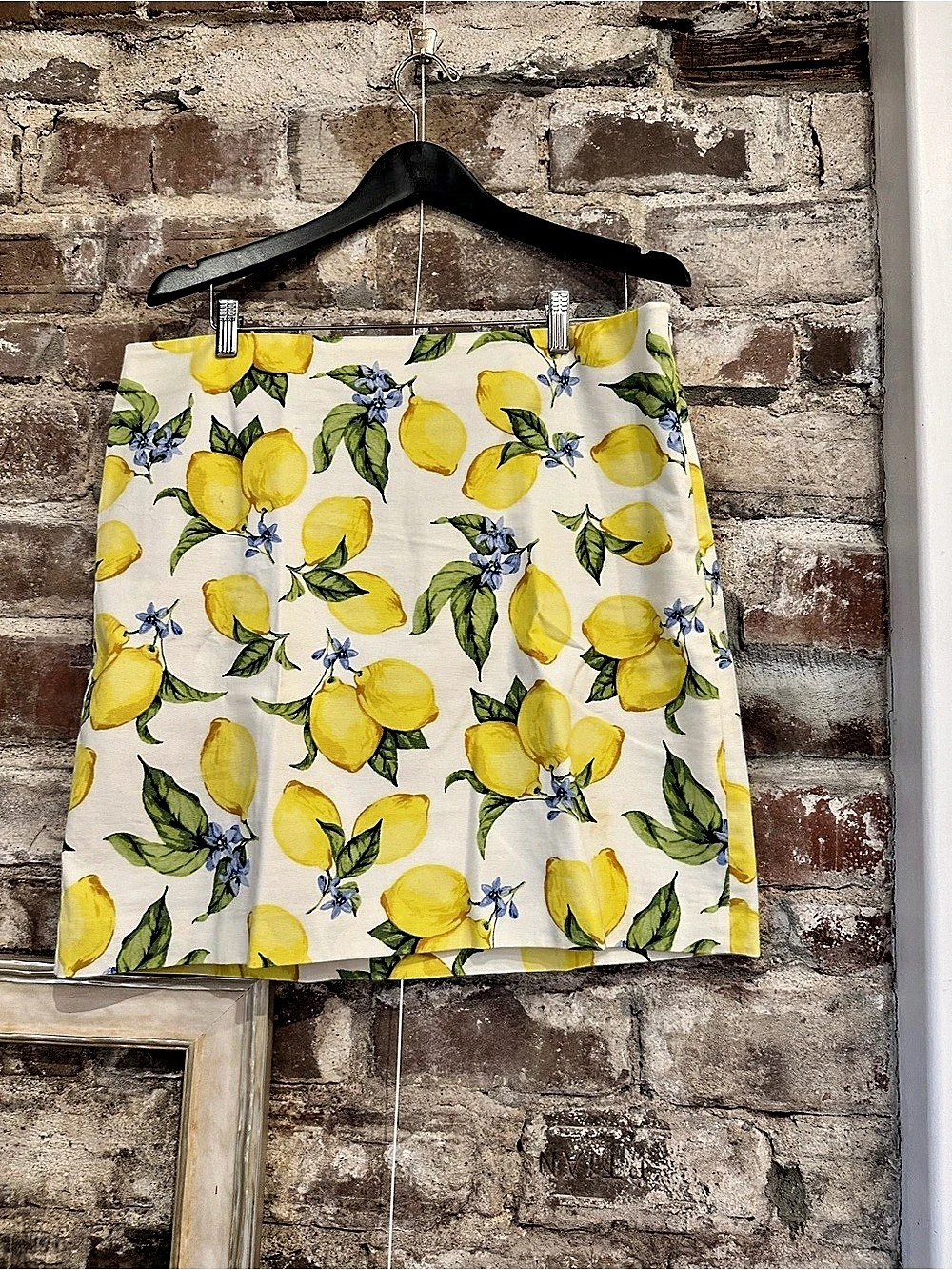 Talbots Classic Cotton Skirt -Lemon Print Floral Mini Skirt